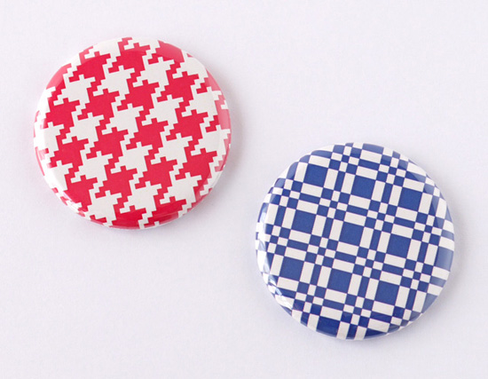 【缶バッジ】レトロな幾何学模様