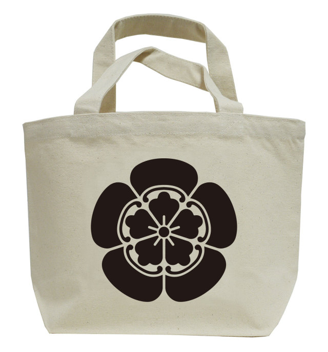 戦国武将家紋ミニトートバッグ【織田信長「五つ木瓜（織田木瓜）」】