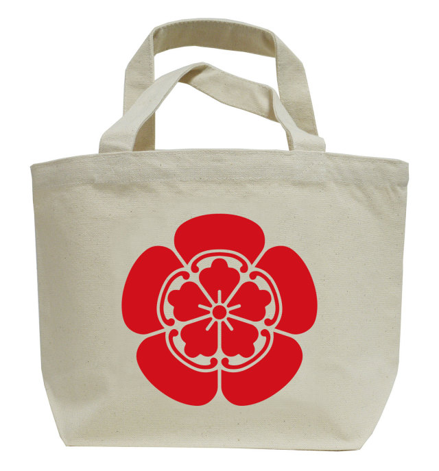 戦国武将家紋ミニトートバッグ【織田信長「五つ木瓜（織田木瓜）」】