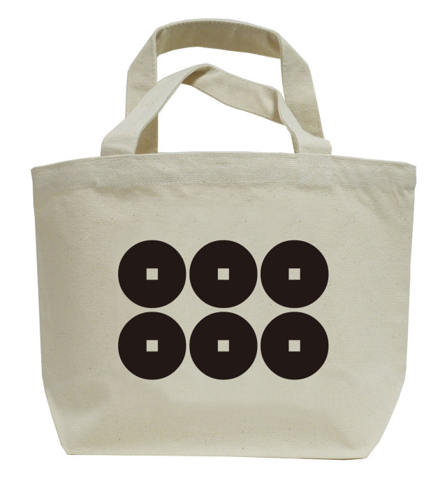 戦国武将家紋ミニトートバッグ【真田氏家紋「六連銭」真田昌幸・真田信之・真田幸村】