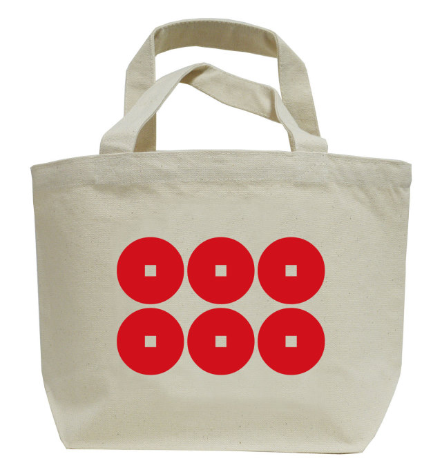 戦国武将家紋ミニトートバッグ【真田氏家紋「六連銭」真田昌幸・真田信之・真田幸村】