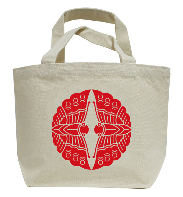 戦国武将家紋ミニトートバッグ【大谷氏家紋「対い蝶」大谷吉継】