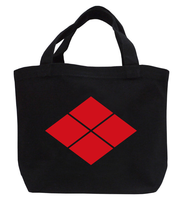 戦国武将家紋ミニトートバッグ【武田氏家紋「割菱（武田菱）」武田信玄】