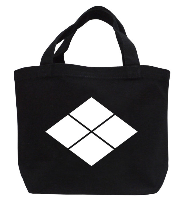 戦国武将家紋ミニトートバッグ【武田氏家紋「割菱（武田菱）」武田信玄】