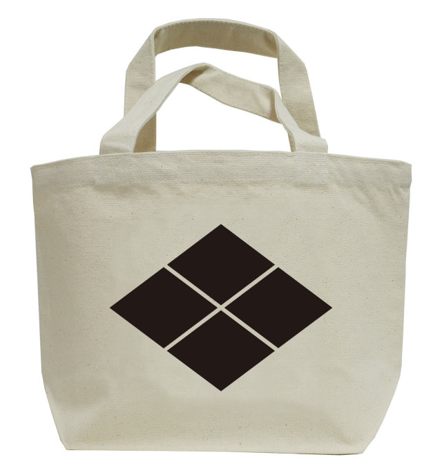 戦国武将家紋ミニトートバッグ【武田氏家紋「割菱（武田菱）」武田信玄】