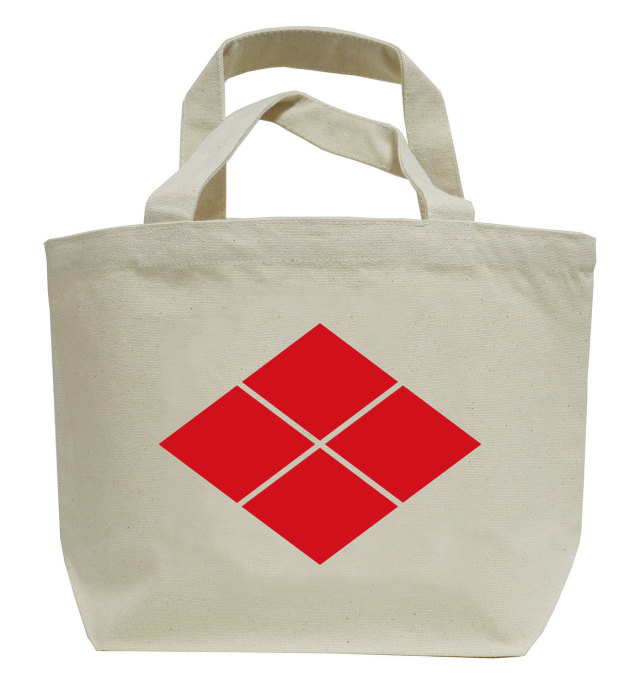 戦国武将家紋ミニトートバッグ【武田氏家紋「割菱（武田菱）」武田信玄】