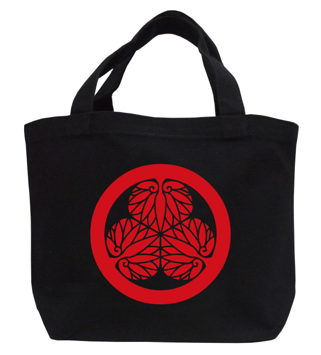 戦国武将家紋ミニトートバッグ【徳川氏家紋「三葉葵」徳川家康】