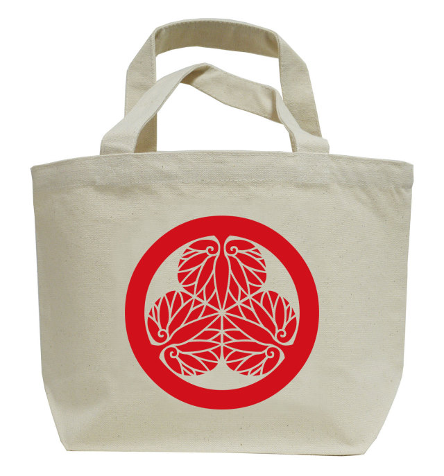 戦国武将家紋ミニトートバッグ【徳川氏家紋「三葉葵」徳川家康】