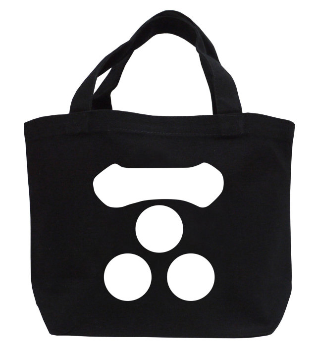 戦国武将家紋ミニトートバッグ【毛利氏家紋「一文字三星」毛利元就・毛利輝元】