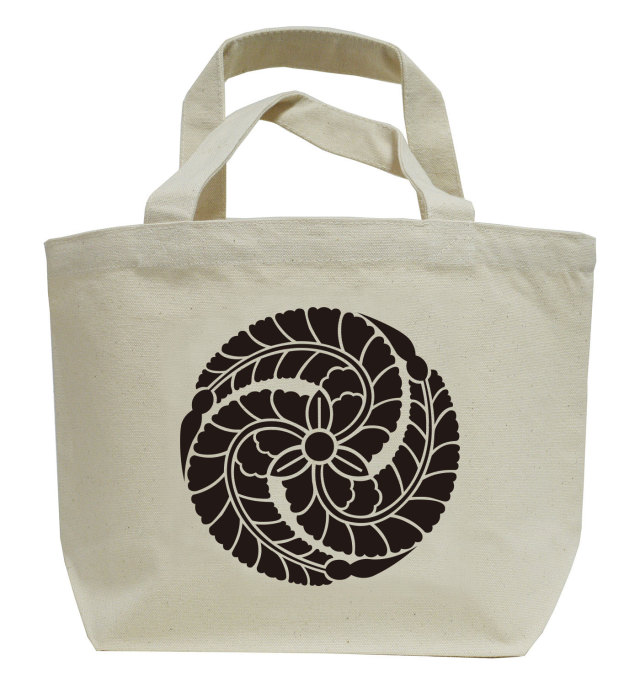 戦国武将家紋ミニトートバッグ【黒田氏家紋「藤巴」黒田孝高（黒田官兵衛・黒田如水）・黒田長政】