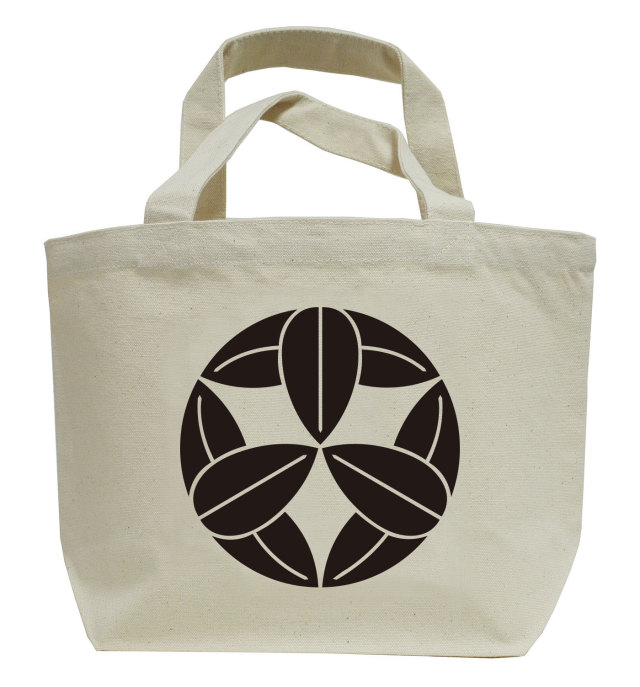 戦国武将家紋ミニトートバッグ【竹中氏家紋「笹の丸」竹中重治（竹中半兵衛）】