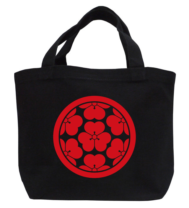 戦国武将家紋ミニトートバッグ【長宗我部氏家紋「七つ片喰」長宗我部元親・長曾我部信親・長宗我部盛親】