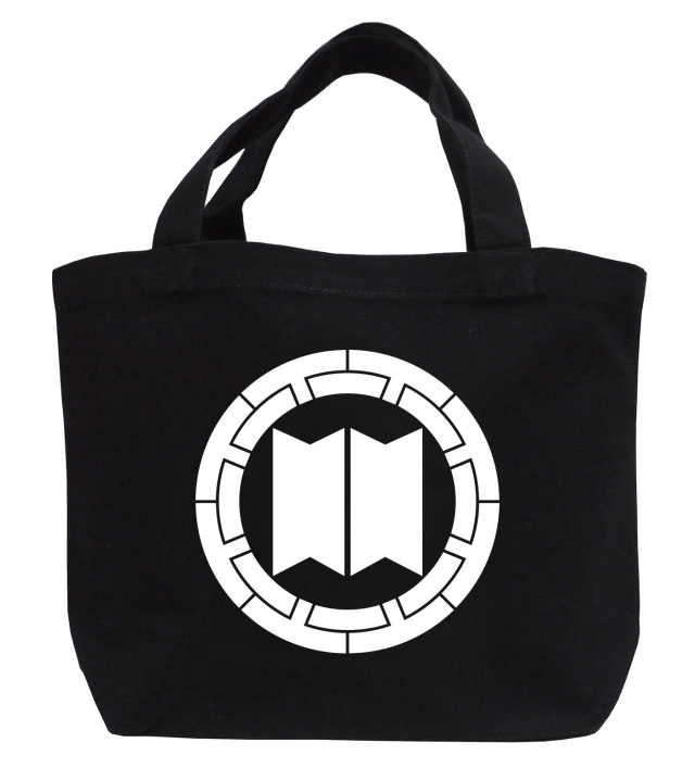 戦国武将家紋ミニトートバッグ【服部氏家紋「八桁車に並び切り竹」服部正成（服部半蔵）】