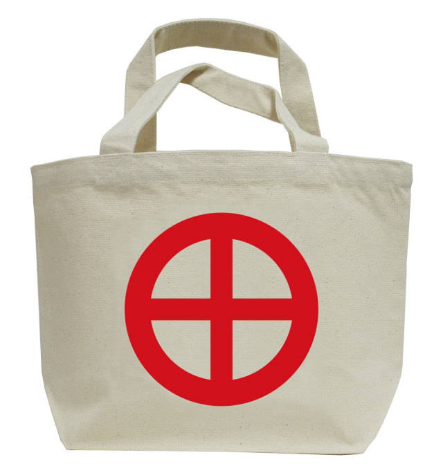 戦国武将家紋ミニトートバッグ【島津氏家紋「丸に十文字」島津義弘】