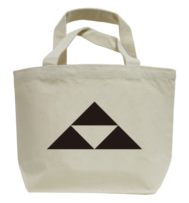 戦国武将家紋ミニトートバッグ【北条氏家紋「北条鱗」北条早雲・北条氏綱・北条氏康・北条氏政・北条氏直】