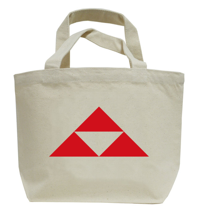 戦国武将家紋ミニトートバッグ【北条氏家紋「北条鱗」北条早雲・北条氏綱・北条氏康・北条氏政・北条氏直】