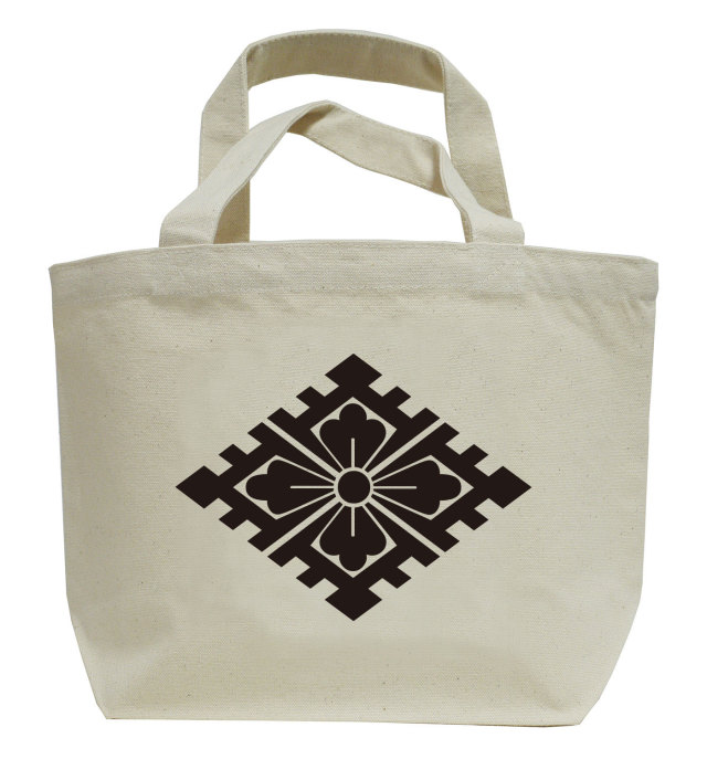 戦国武将家紋ミニトートバッグ【大内氏家紋「大内菱」大内義隆】