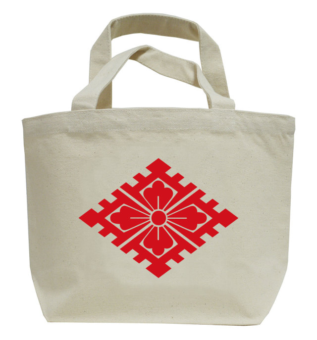 戦国武将家紋ミニトートバッグ【大内氏家紋「大内菱」大内義隆】