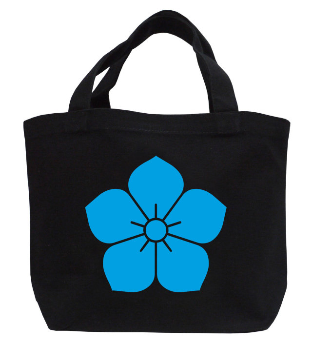 戦国武将家紋ミニトートバッグ【明智氏家紋「水色桔梗」明智光秀】