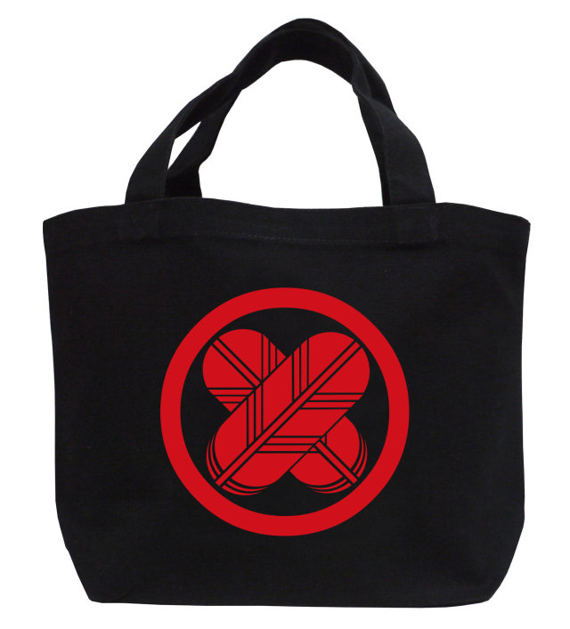 家紋ミニトートバッグ「丸に違い鷹の羽」