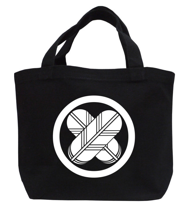 家紋ミニトートバッグ「丸に違い鷹の羽」