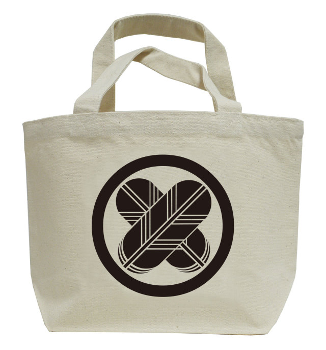 家紋ミニトートバッグ「丸に違い鷹の羽」