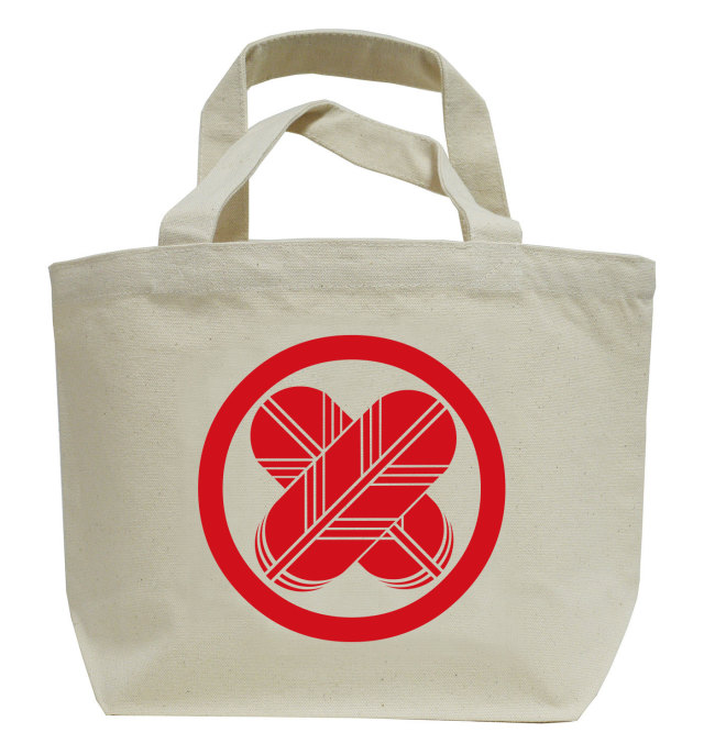 家紋ミニトートバッグ「丸に違い鷹の羽」