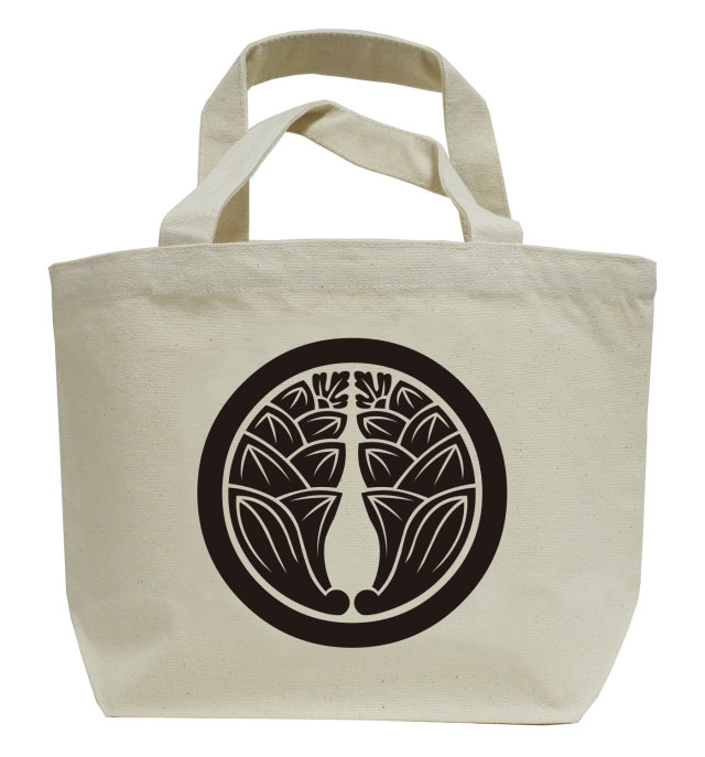 家紋ミニトートバッグ「丸に抱き茗荷」