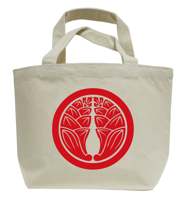 家紋ミニトートバッグ「丸に抱き茗荷」