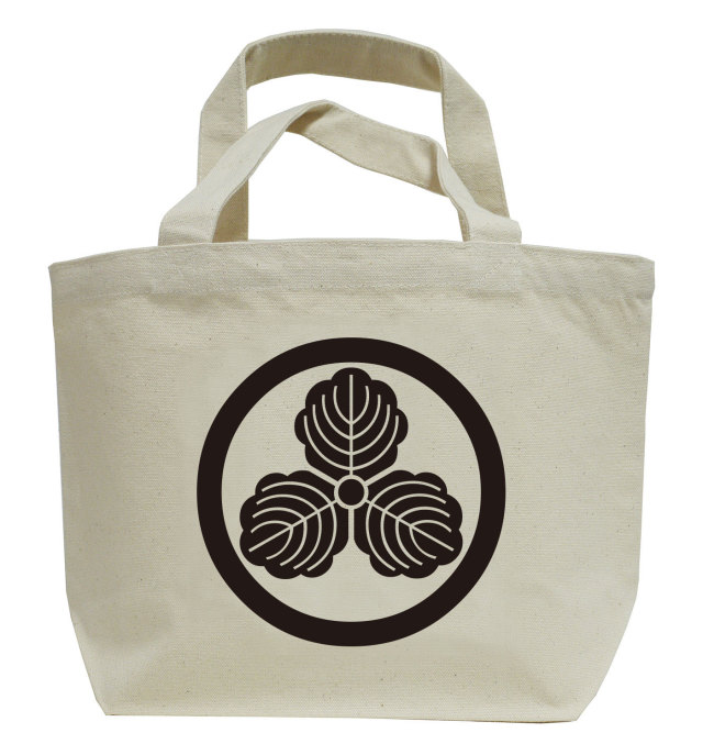 家紋ミニトートバッグ「丸に三つ柏」