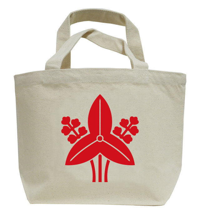 家紋ミニトートバッグ「立ち沢瀉」