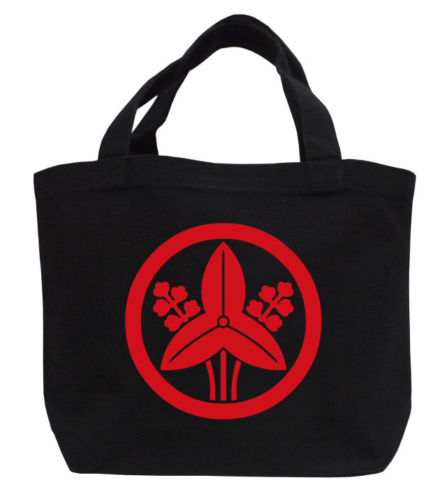 家紋ミニトートバッグ「丸に立ち沢瀉」