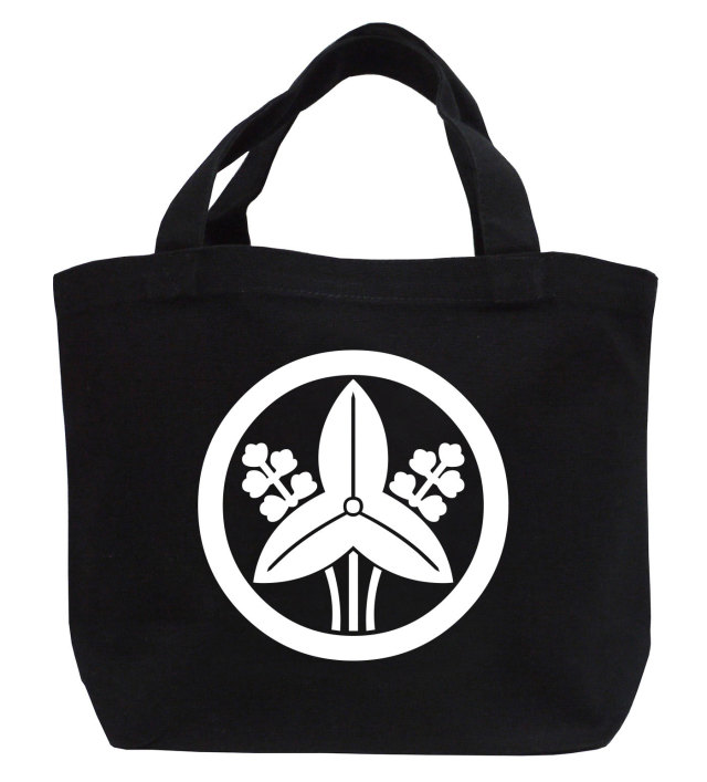 家紋ミニトートバッグ「丸に立ち沢瀉」