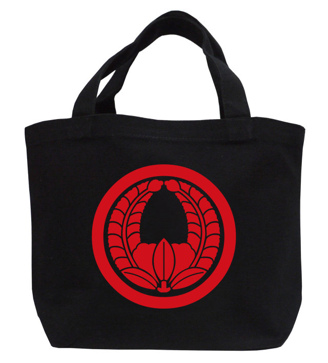 家紋ミニトートバッグ「丸に上がり藤」