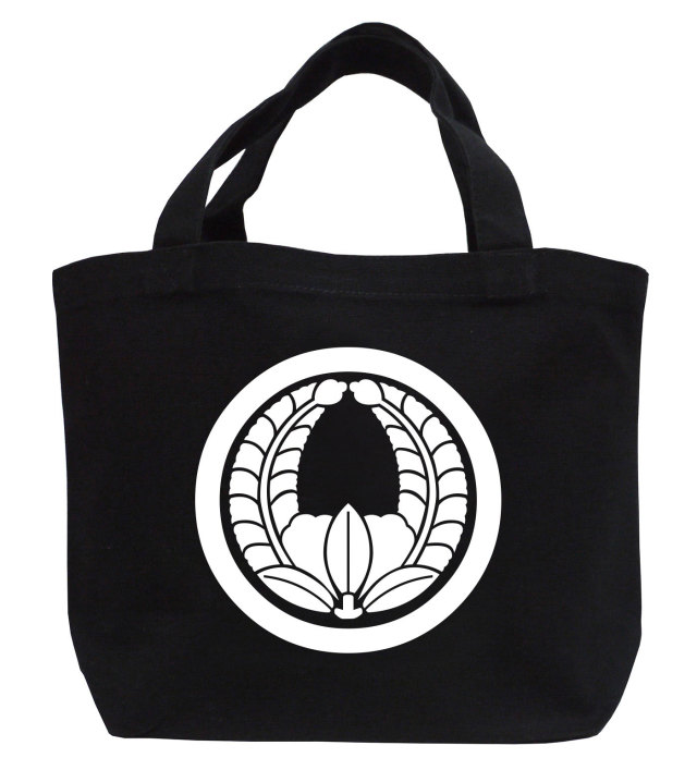 家紋ミニトートバッグ「丸に上がり藤」