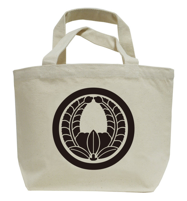 家紋ミニトートバッグ「丸に上がり藤」