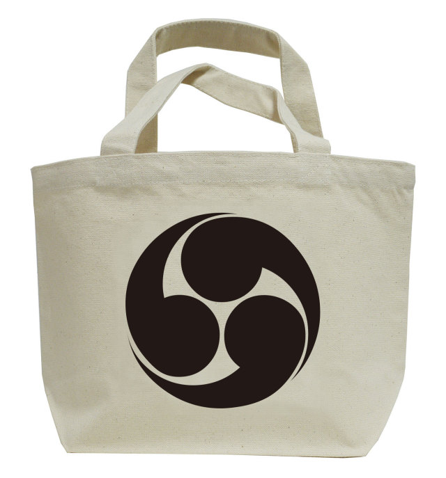 家紋ミニトートバッグ「右三つ巴」