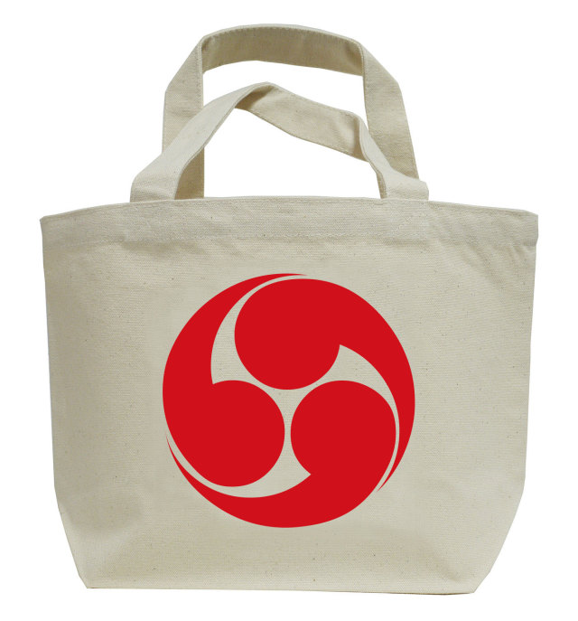 家紋ミニトートバッグ「右三つ巴」