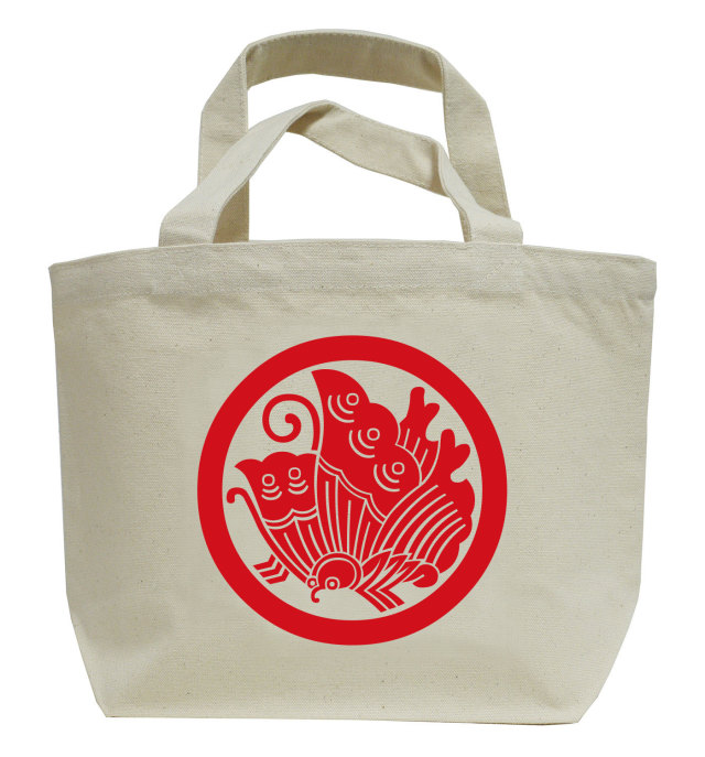 家紋ミニトートバッグ「丸に揚羽蝶」