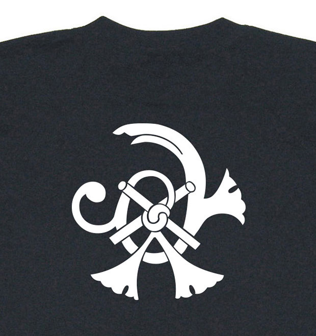 戦国武将家紋Tシャツ「立花宗茂「祇園守（柳川守）」」プリント拡大