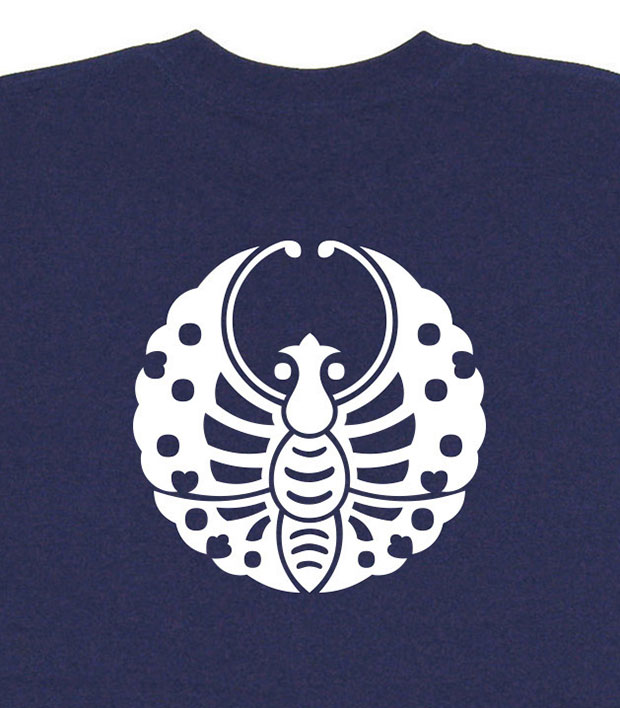 戦国武将家紋Tシャツ「池田輝政「輪蝶」」プリント拡大