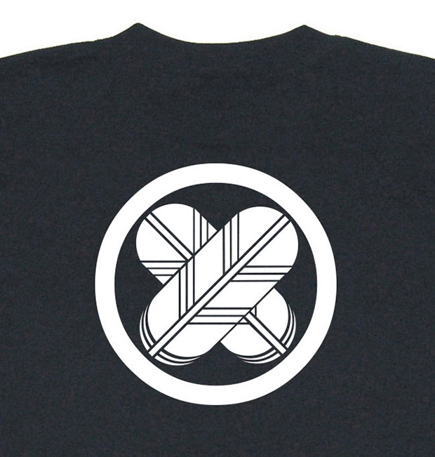 戦国武将家紋Tシャツ「浅野長政「丸に違鷹羽」」プリント拡大