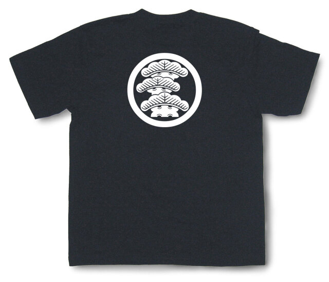 家紋Tシャツ「丸に左寄り三階松」（半袖）