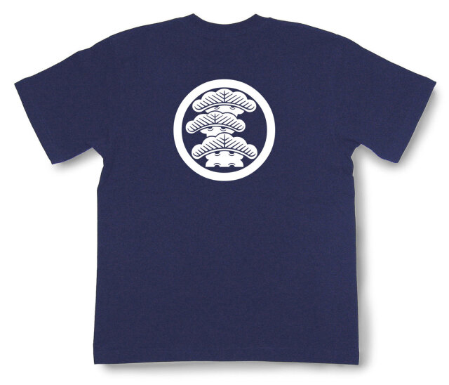 家紋Tシャツ「丸に左寄り三階松」（半袖）