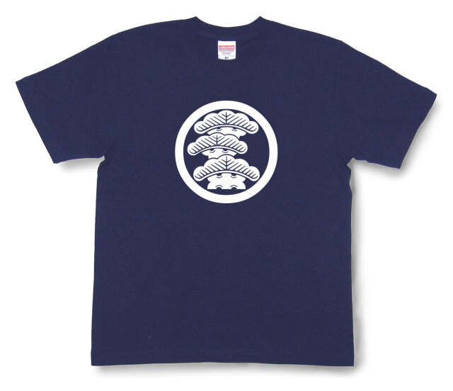 家紋Tシャツ「丸に左寄り三階松」（半袖）