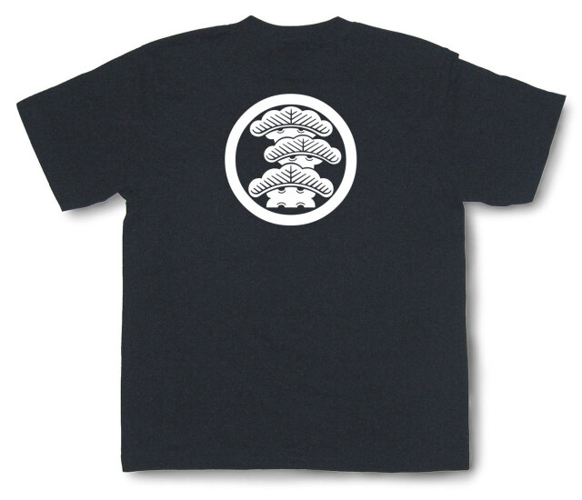 家紋Tシャツ「丸に右寄り三階松」（半袖）
