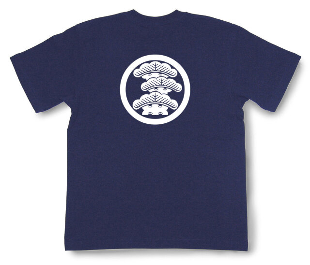 家紋Tシャツ「丸に右寄り三階松」（半袖）